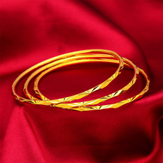 鍍24k黃金結婚手環 車花推拉可調整越南沙金菱形流星雨龍鳳手飾