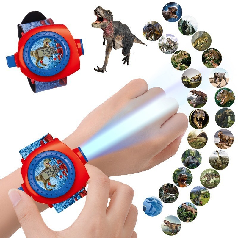 兒童卡通電子手錶3D恐龍24圖投影表寶寶趣味發光玩具幼兒園禮物