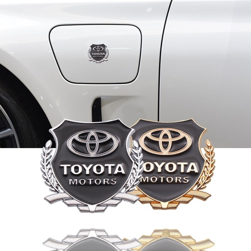 2 件裝 3D 金屬側門汽車風格徽章貼紙側窗適用於豐田配件