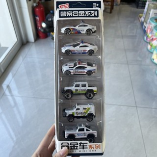 【臺灣出貨】滑行閤金小汽車閤金車套裝一整套兒童玩具車警察玩具