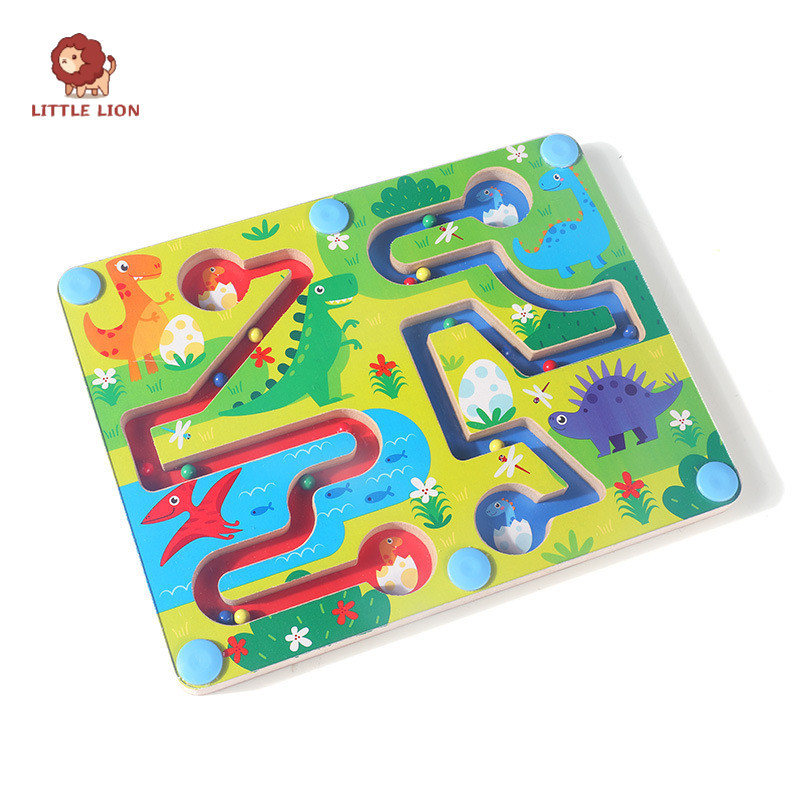 【小獅子】左右腦磁性迷宮 木製 迷宮 迷宮球 運筆玩具 運筆迷宮 迷宮玩具 磁性迷宮 磁鐵迷宮 運筆迷宮 走珠迷宮