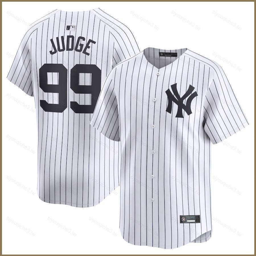 Sy3 2024-2025 MLB 紐約洋基隊亞倫法官主場球衣棒球開衫 T 恤運動上衣球迷版