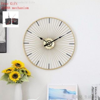 金色客廳 鐘錶歐式臥室 輕奢掛鐘鐵藝clock創意 簡約北歐裝飾時鐘