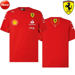 FERRARI 2024最新f1賽車服+法拉利車隊f1球衣+夏季男女短袖t恤