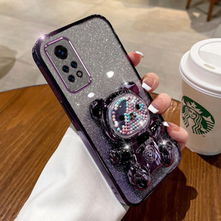外殼 Redmi Note 11 PRO 11S 4G 5G手機殼TPU 3D七彩珠熊立體支架柔性矽膠超薄電鍍軟殼