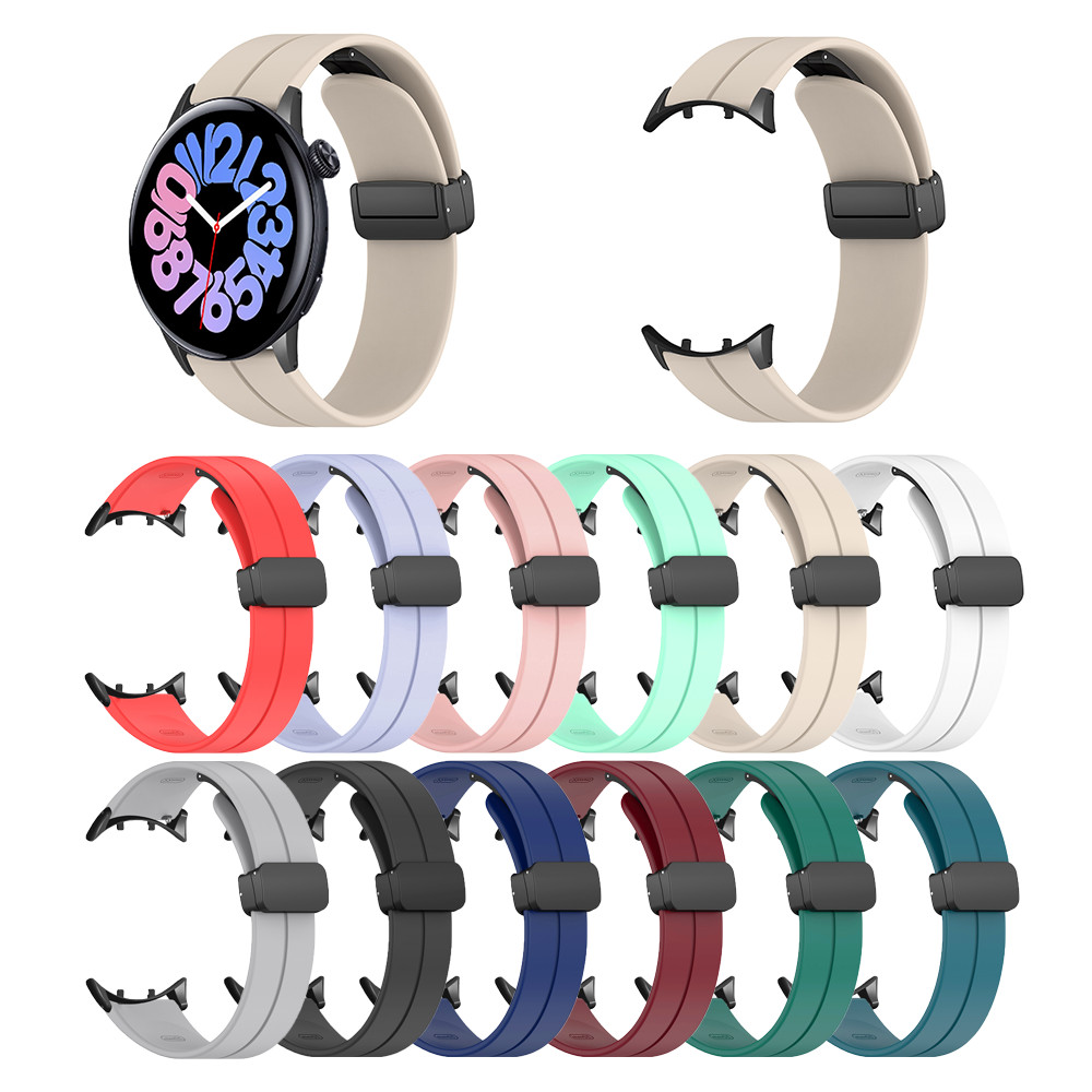 適用於vivo watch3智能手錶vivo磁吸式摺疊扣液態矽膠防水替換帶錶帶 小紅書同款