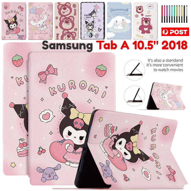 SAMSUNG 適用於三星 Galaxy Tab A 10.5 2018 SM-T590 T595 T597 支架可愛卡