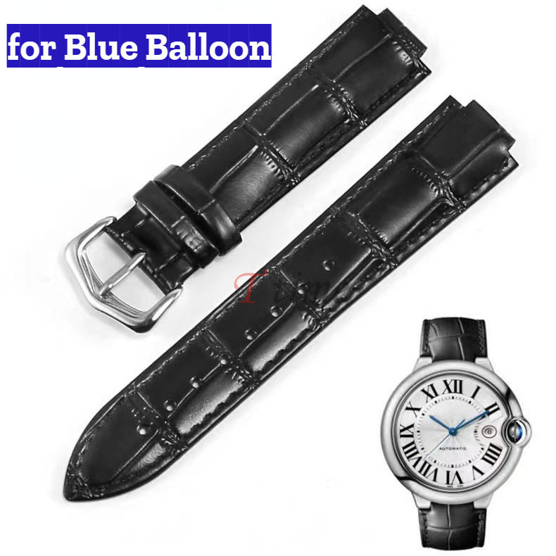 牛皮真皮錶帶替代藍氣球卡地亞系列凸接口錶帶14/16/18/20/22mm手鍊