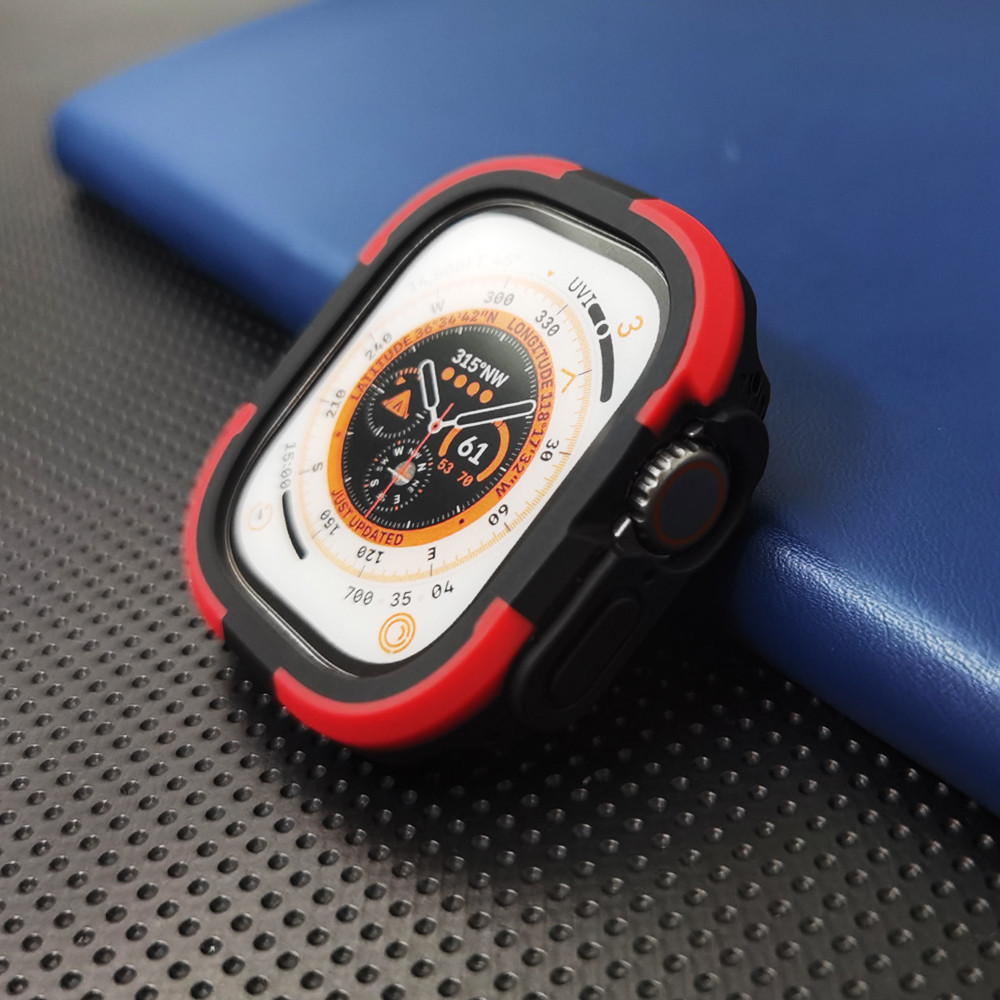 Apple Watch Series 8 7 6 5 41mm 45mm 錶殼硬 PC 保護套空心框架保險槓 44MM