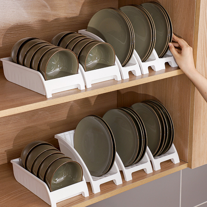 碗盤收納架廚房塑膠餐具盒盤子置物架家用櫥櫃內置碗碟架子瀝水架