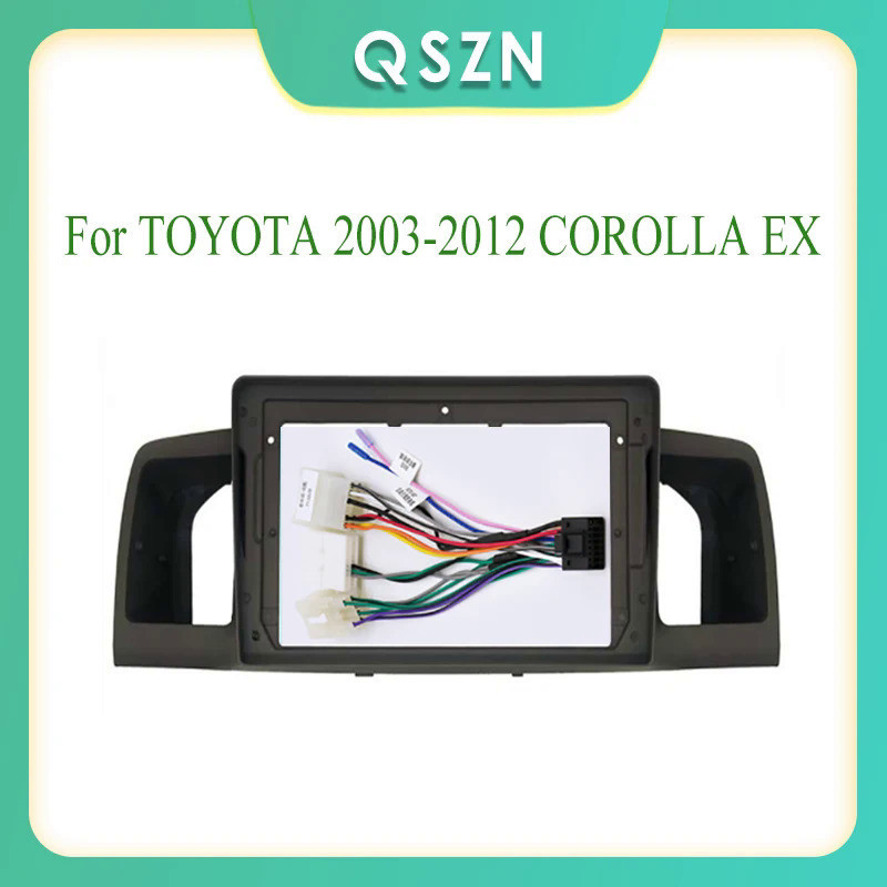 9英寸2 Din車用收音機儀表板儀表板框架CD DVD行車記錄儀音響內飾適用於豐田2003-2012 COROLLA E