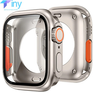 更換 Ultra2 49 毫米錶殼螢幕保護膜 PC 360 全玻璃蓋相容 Apple Watch 9 8 7 45/41