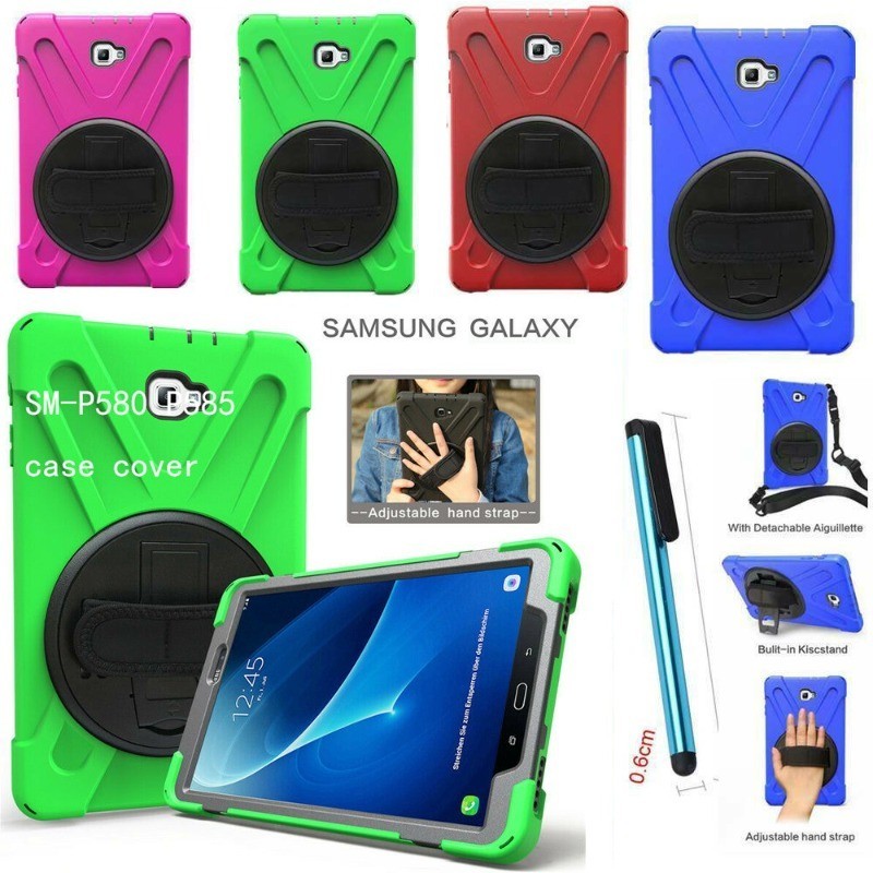 SAMSUNG 適用於三星 Galaxy Tab A 10.1 SM-P580 P585 帶筆帶 S Pen 防震旋轉支