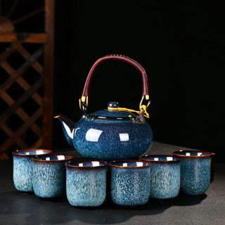 陶瓷茶具套裝 提樑壺整套家用客廳功夫茶具 泡茶壺大容量茶壺