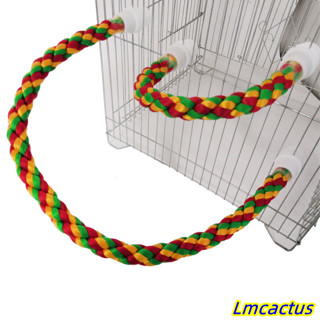 Lmcactus Parrot 彩色棉繩鱸魚架訓練站立玩具鳥籠配件適用於倉鼠龍貓