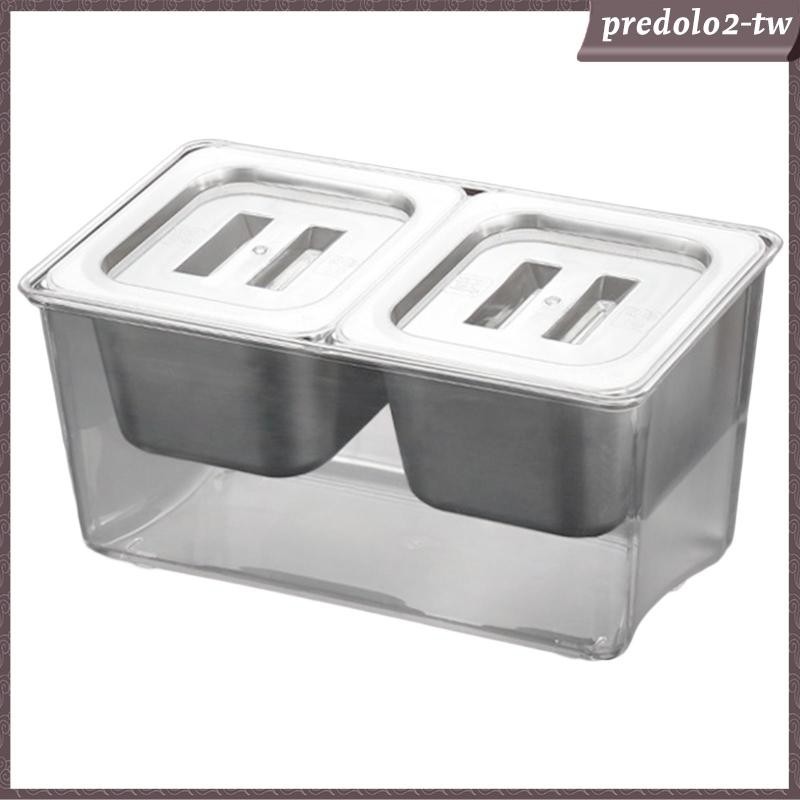[PredoloffTW] 冷凍調味品服務器調味盒可拆卸隔間多用途商用果醬盒戶外燒烤派對