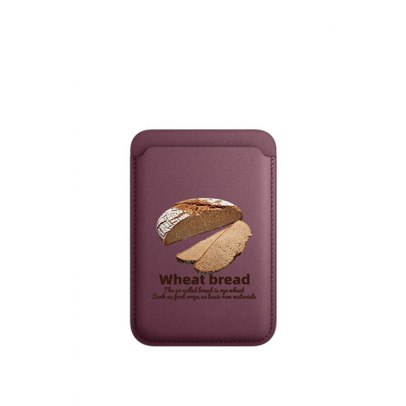 Magsafe 磁吸 卡包 卡套 皮革卡套 精織斜紋卡包創意麵包個性適用於蘋果13proiphone14plus同款15