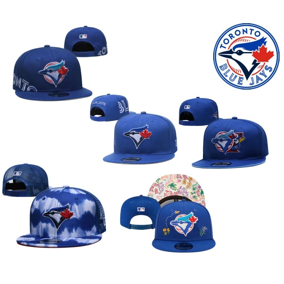 Mlb 多倫多藍鳥帽子可調節帽子男女通用戶外運動太陽帽刺繡棒球帽