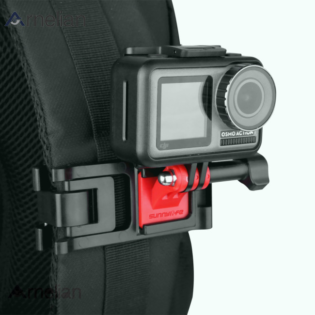 適用於 Gopro Osmo 運動相機的 arnelian 黑色塑料背包帽夾夾座