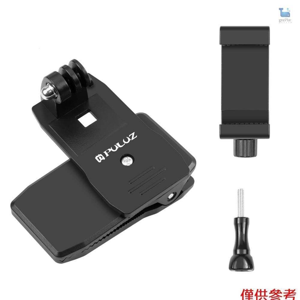 Puluz 背包肩帶安裝背包夾替換 Hero 11/10/9 Osmo Pocket Insta360 運動相機帶智能手