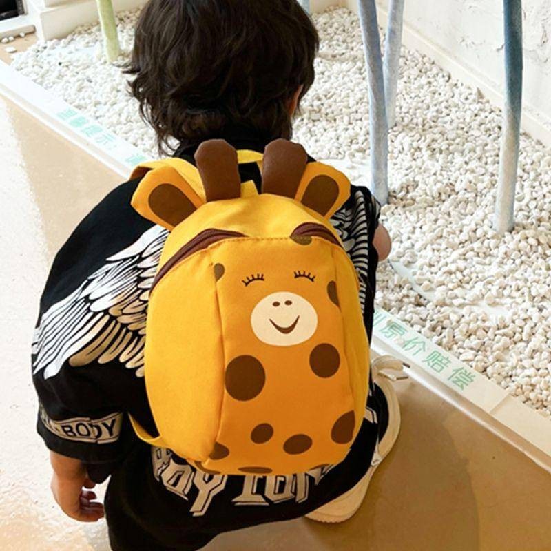 限時促銷韓版新品上架長頸鹿黃色兒童小書包外出輕便雙肩包防走失1-3歲男女幼兒小背包