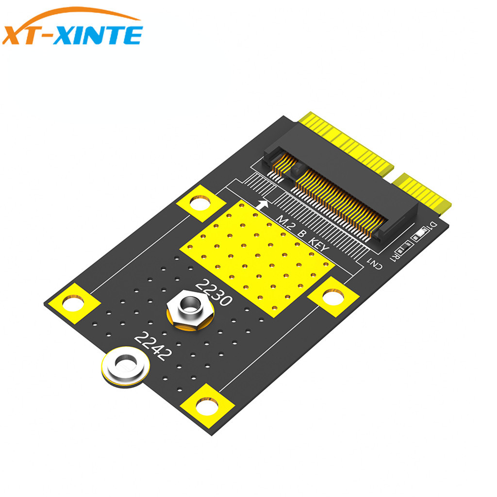 Xt-xinte MSATA 轉 M.2 Key B 適配器卡,適用於 NGFF M2 2230/2242 SSD B