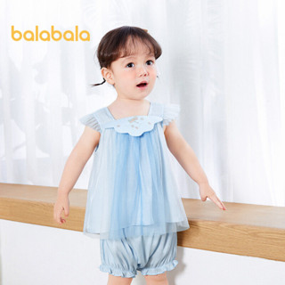 巴拉巴拉兒童套裝女童連衣裙洋氣寶寶兩件套寶寶夏裝甜美民族風