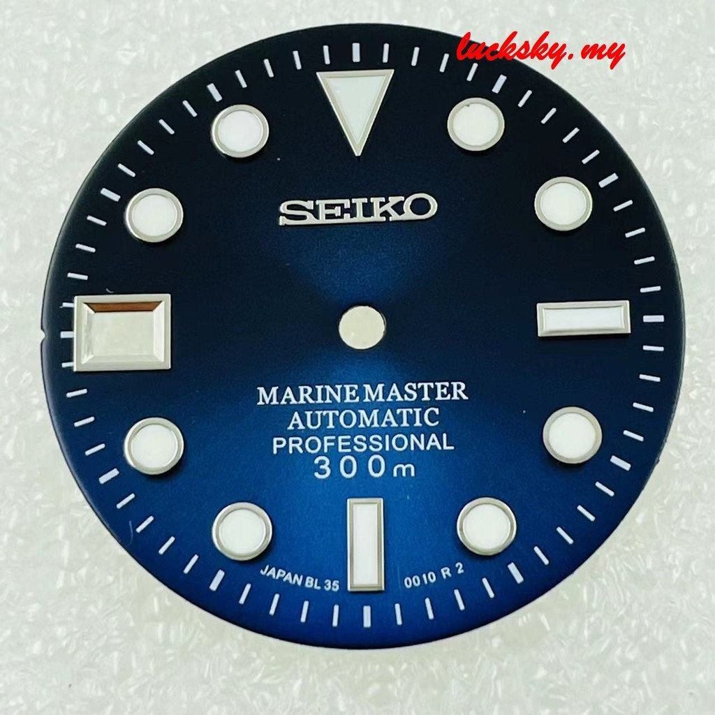 【2024】水鬼nh35錶盤改反手裝左撇子機械強綠夜光太陽紋錶盤 批發