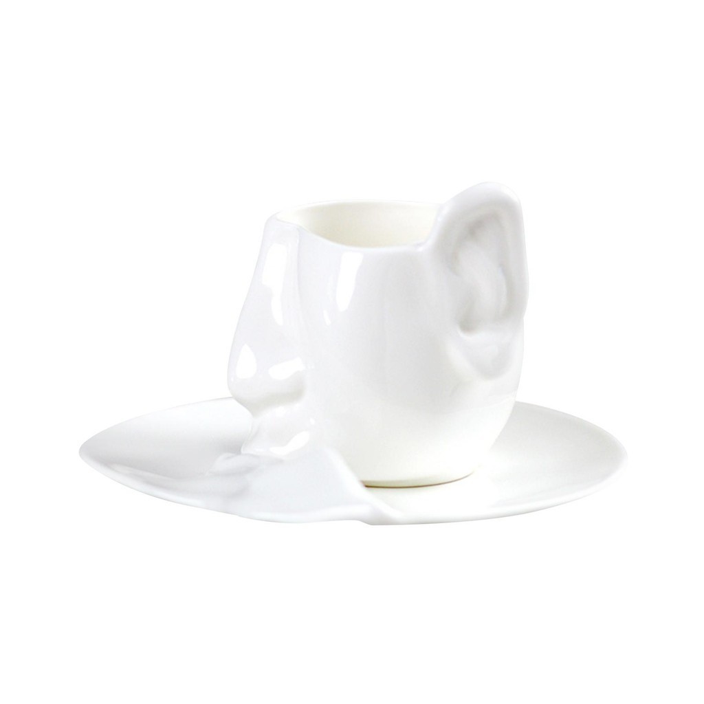 [SimhoaefTW] 人臉杯茶杯碟茶具、濃縮咖啡杯 260ml 拿鐵果汁水杯咖啡杯