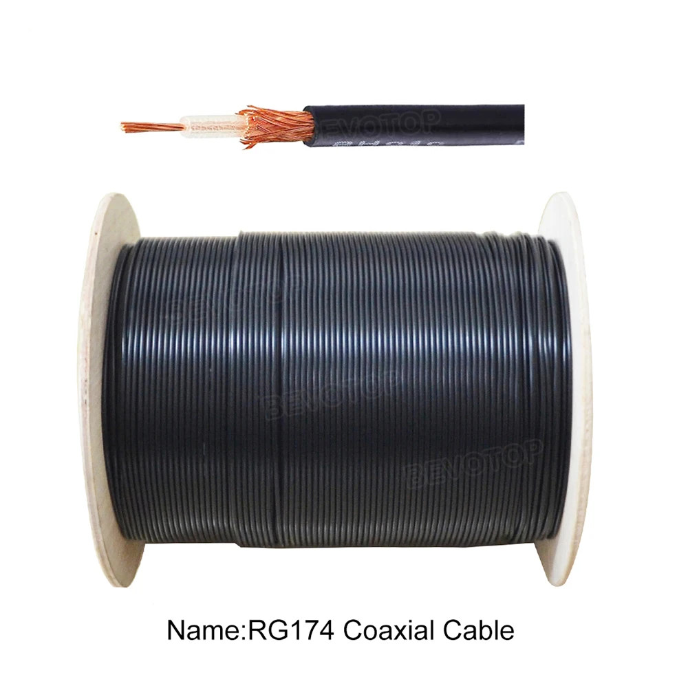 全新 RG174 電纜線 RF 同軸 50 歐姆連接器 RG-174 電纜單股/多股 5M 10M 20M 30M 50