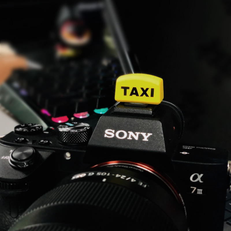 創意可愛卡通熱靴保護蓋TAXI MINI微單相機適用佳能M200 50 6尼康單眼索尼A7M2 4 R5M3富士XT5