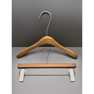 【客製化】 【衣架】 服裝店專用 衣架 橡木胡桃色女裝實木衣掛高檔防滑無痕衣撐成人褲架