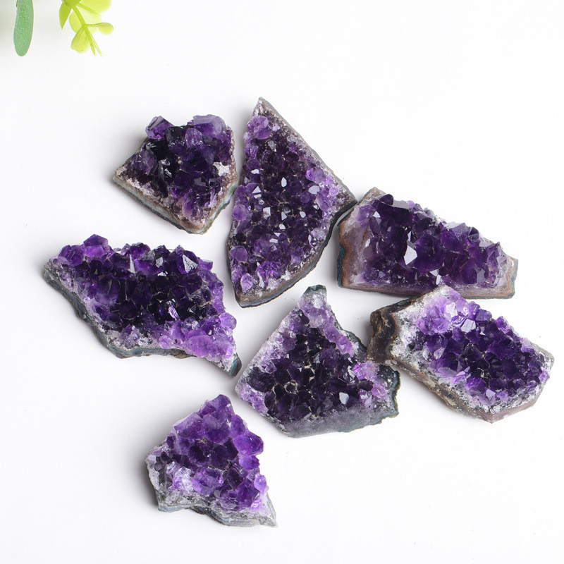 工廠批發天然紫水晶簇紫晶碎塊巴西紫晶洞片原石礦物標本跨境熱銷