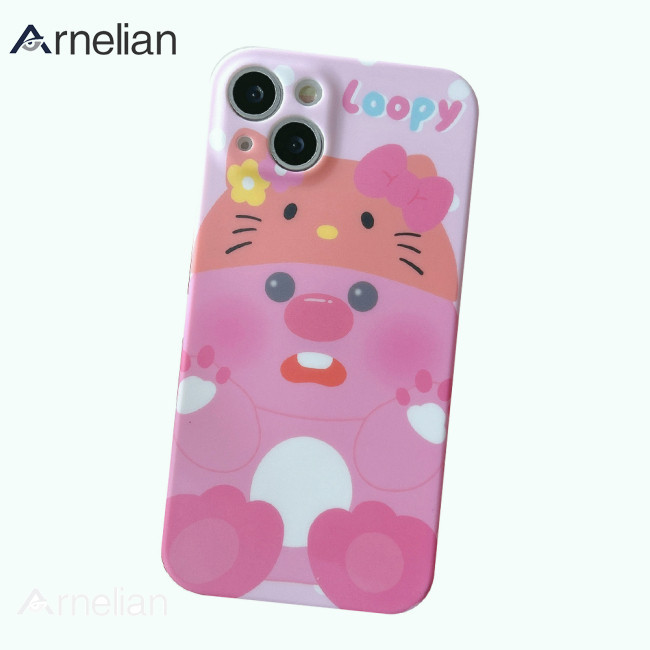 Arnelian 粉色卡通圖案手機殼防滑全能智能手機保護套兼容 IPhone 14 13