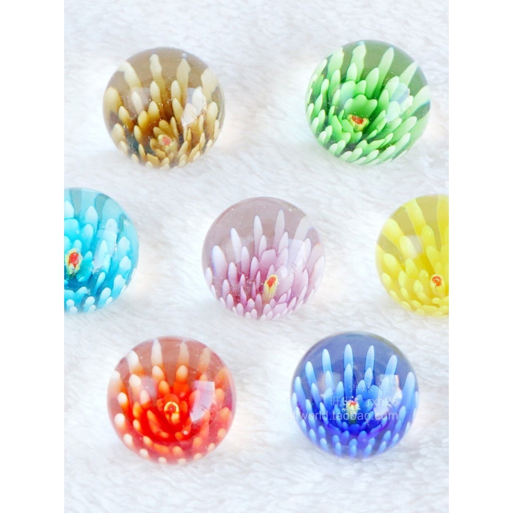 珍美款雙色玻璃球25mm精彩球心儀禮物玻璃彈珠收藏玻璃珠多色可選