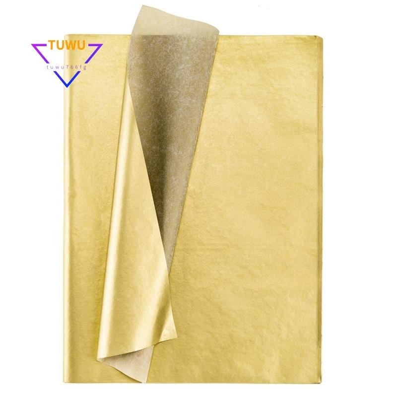 金色紙巾,100 張金屬禮品包裝紙,適合生日派對,週年情人節裝飾