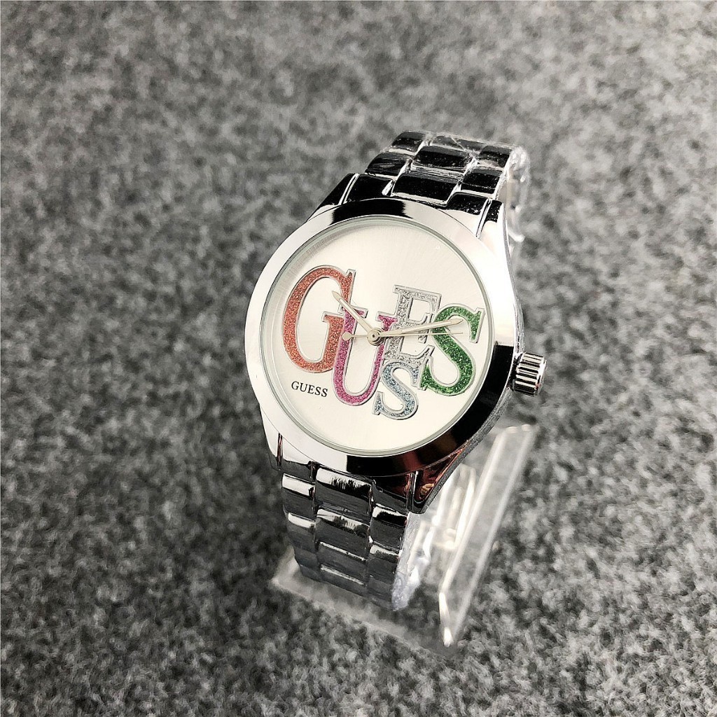 Guess Guess 新品標誌彩鑽運動簡約石英不銹鋼手鍊美式時尚手錶
