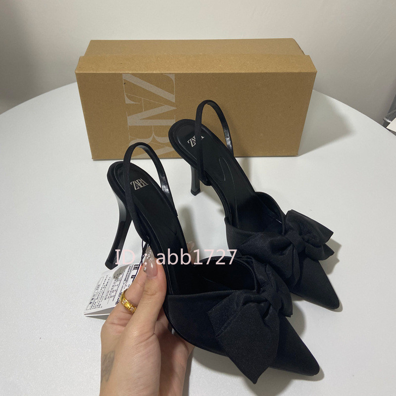 【限時下殺】Zara新款時尚優雅高跟鞋尺碼35-41大弓裝飾馬勒鞋