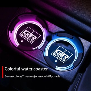 Gr Sport Luminous 汽車水杯杯墊支架 7 彩色 USB 充電適用於 GR Racing Toyota❥9