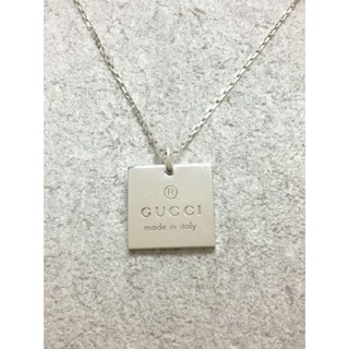 GUCCI 古馳 項鍊 盤LOGO 女用silver銀色 日本直送 二手