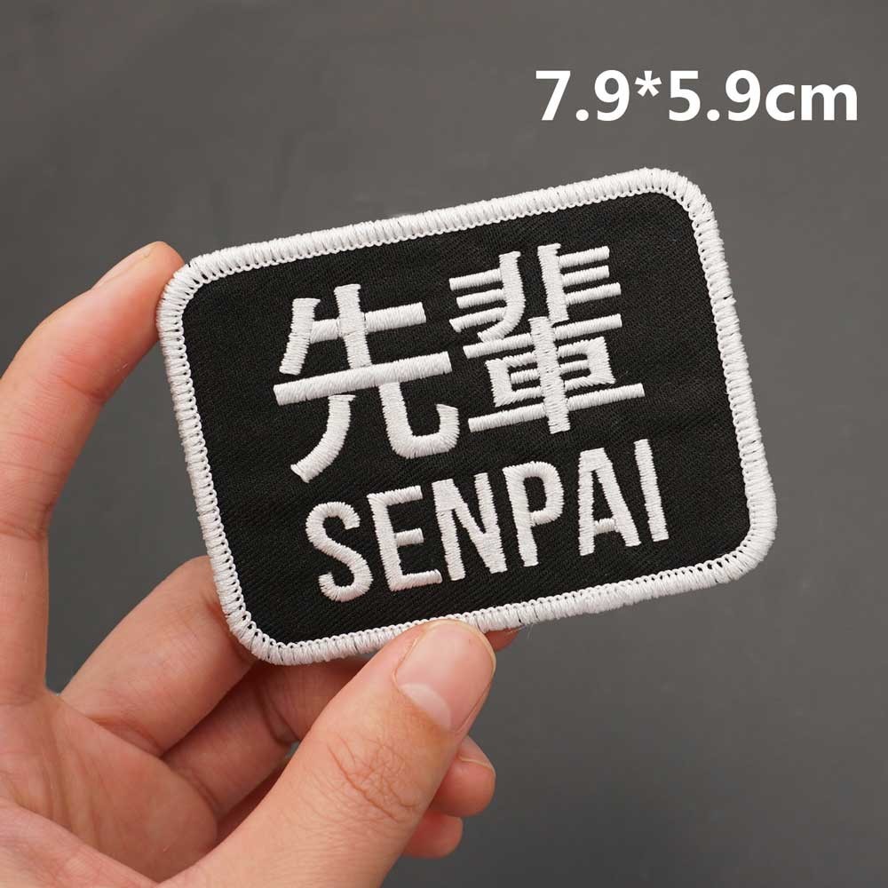 【定制】AQ Senpai 3D 刺繡魔術貼補丁/徽章/臂章/徽章裝飾夾克牛仔褲背包帽