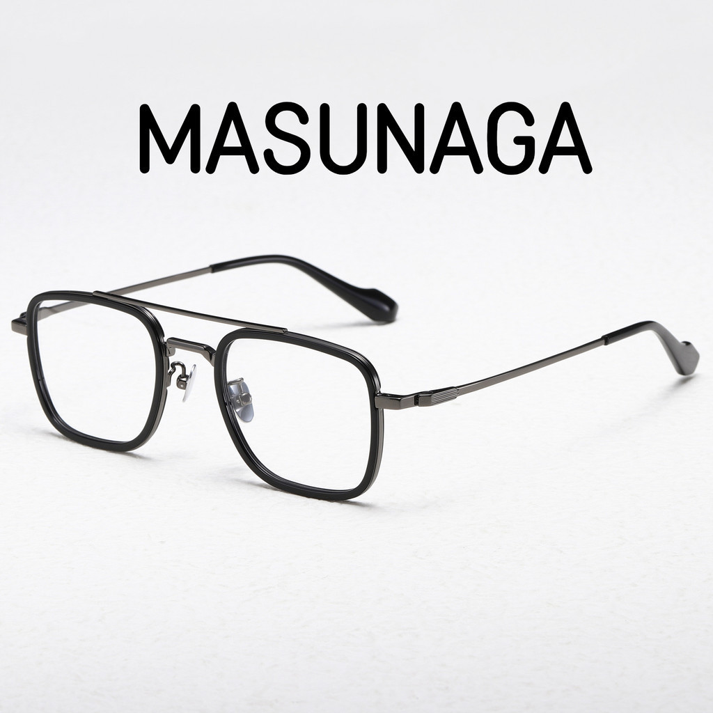 【Ti鈦眼鏡】增永MASUNAGA 板材眼鏡架 純鈦眼鏡框 GMS637 超輕眼鏡架雙梁飛行員眼鏡