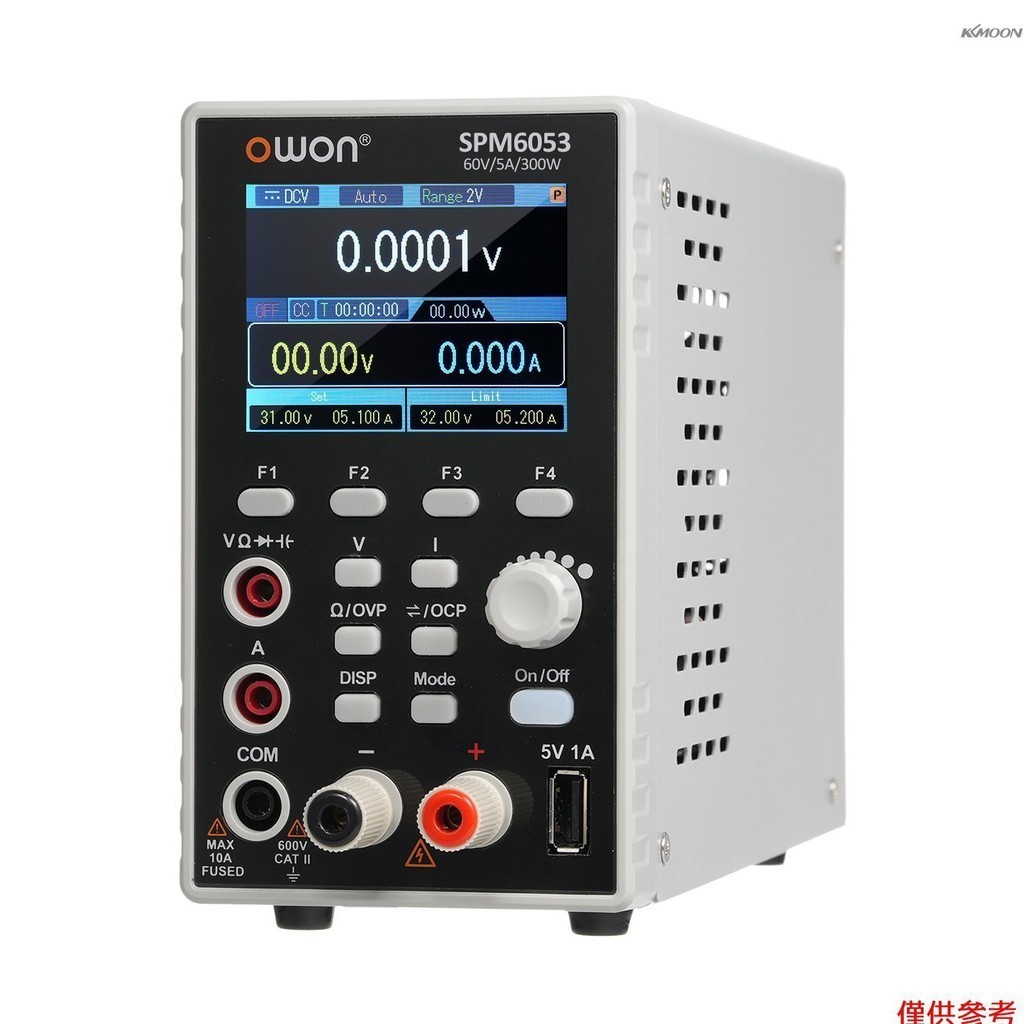 Owon SPM6053 可編程實驗室電源 (0-60V 0-5A) 300W 台式直流電源,帶萬用表穩壓電源,帶 2.