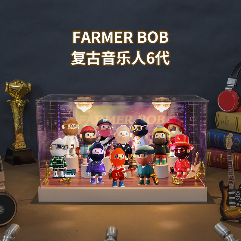 尋找獨角獸 FARMER BOB復古音樂人6代系列盲盒收納展示場景盒潮玩