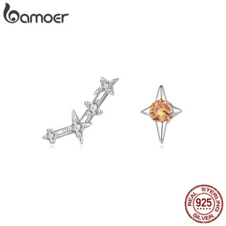 Bamoer 925 純銀耳環白羊座設計珠寶禮物女士