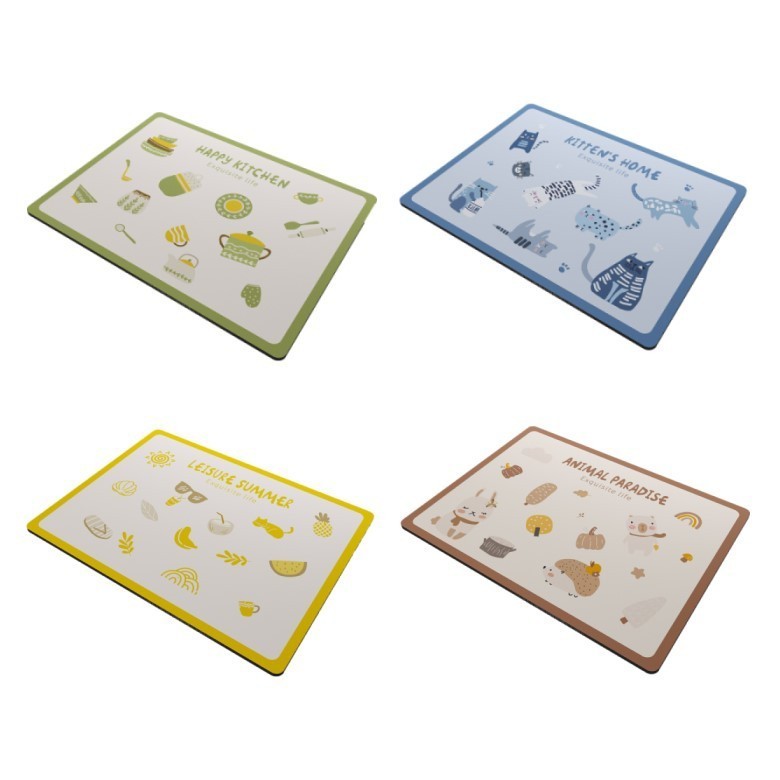 方形硅藻泥吸水桌墊-暖色插畫(款式隨機)[大買家]