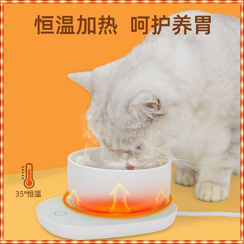 貓咪碗 寵物恆溫碗 恆溫碗 貓咪加熱碗 貓咪恆溫飲水機貓用陶瓷貓碗自動加熱貓貓專用水碗寵物