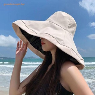 GUADALUPE太陽帽休閒遮陽帽大帽檐紫外線防護旅行戶外海灘漁夫帽