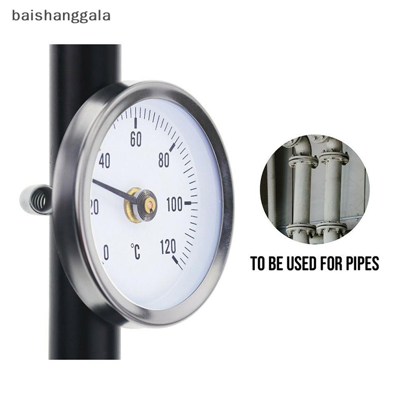 Bgtw 溫度計 0-120°C 熱水管不銹鋼夾式管溫度計煙囪管烤箱燒烤錶盤溫度計 BGTW