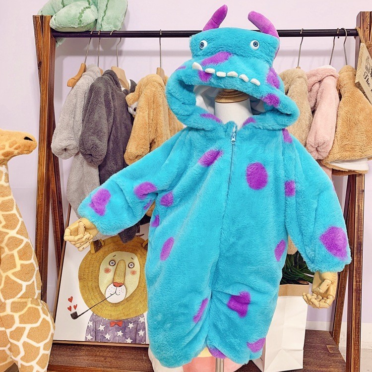 毛怪蘇利文網紅嬰兒服可愛寶寶動物造型衣服恐龍連身衣睡衣秋冬裝